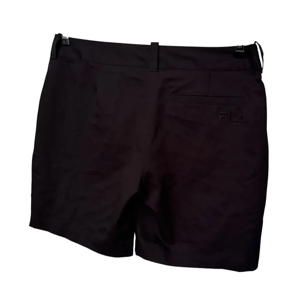 Fila‎ Sport Woman Size 8 Athleisure Shorts Zip Front Pockets Golf Leisure Black